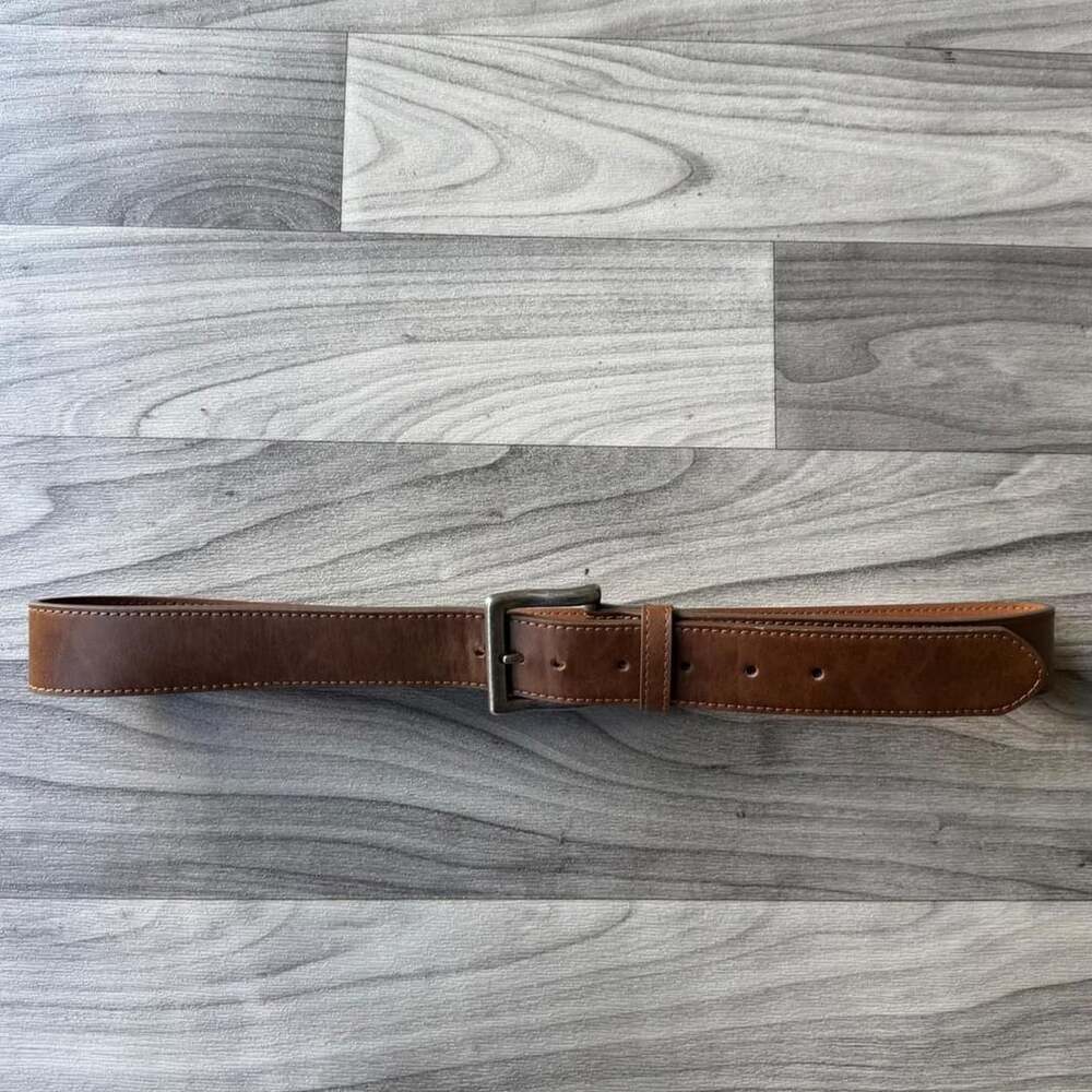 Y2K Brown Leather Belt Size 38